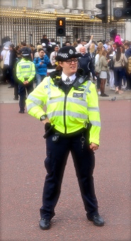 London Police patrol the crowds